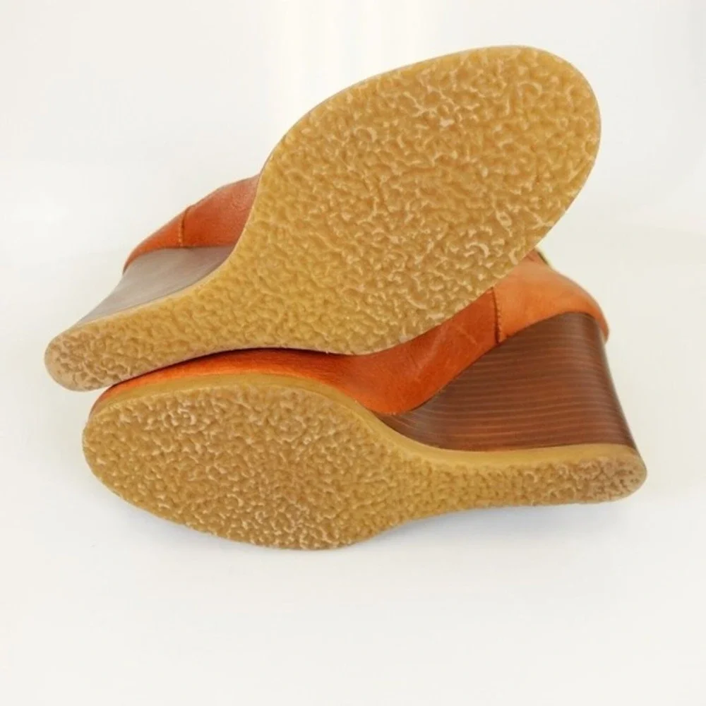 Y2K J Crew Womens Wedge Boots‎ 8.5 Brown Western Boho Indie Leather Booties
